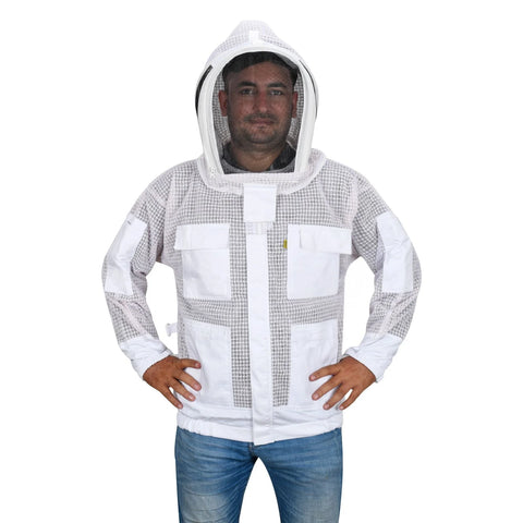 Unisex White Ventilated Bee Suit
