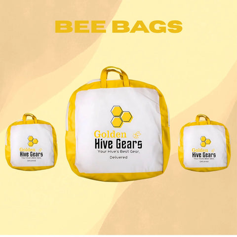 Golden Hive Gears Bee Bags – Durable Yellow & White Multi-Purpose Carry Bags