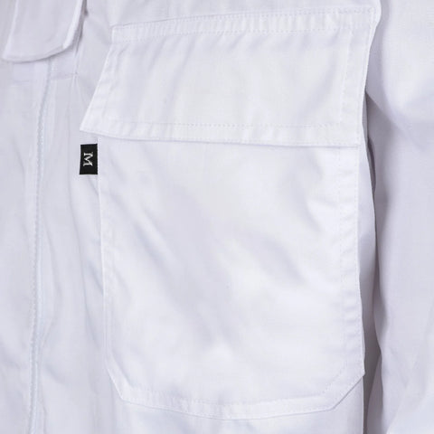 White Beekeeping Jacket with Oval Mesh Veil